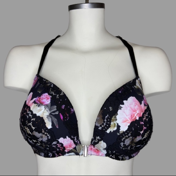 City Chic Other - City Chic Floral and Lace Front Hook Push Up Bra